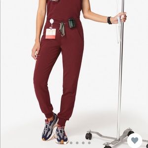 Figs Burgundy Zamora joggers